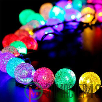 Гирлянда Нить Шарики кракле d25мм 2м 20LED RGB IP20 220В Эра Б0055997
