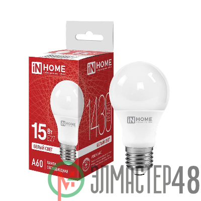 Лампа светодиодная LED-A60-VC 15Вт 230В E27 4000К 1350Лм IN HOME 4690612020273
