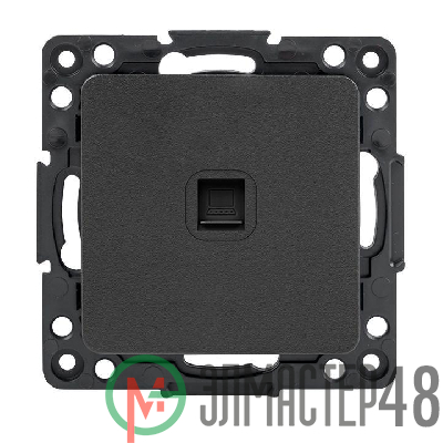 Механизм розетки RJ-45 1-м Стокгольм черн. PROxima EKF EZK01-035-10