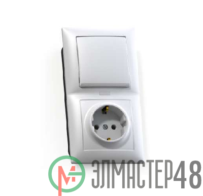 Блок СП БКВР-420 Селена (1-кл. выкл. и индик.+ розетка с заземл.) бел. Кунцево 8216