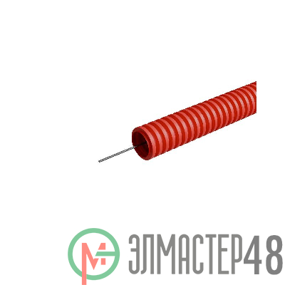 Труба гофрированная ПНД легкая d20мм с протяжкой безгалоген. трудногорючая (HFFRLS) KM-FRTG-20 (уп.100м) КМ LO62319