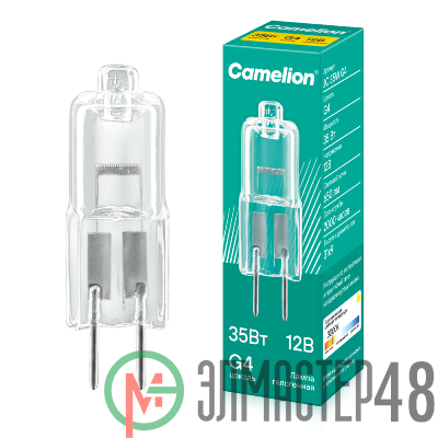 Лампа галогенная JC 35Вт 12В капс. g4 Camelion 2169