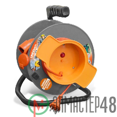 Удлинитель на катушке 1х20м без заземл. 10А IP44 У10-028 термо ПВС 2х0.75 вын. роз. UNIVersal 9633263