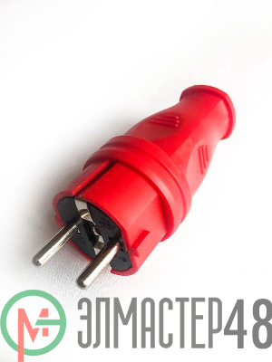 Вилка прямая 16А IP44 красн. КОСМОС VKsm-Z-IP(R)16A