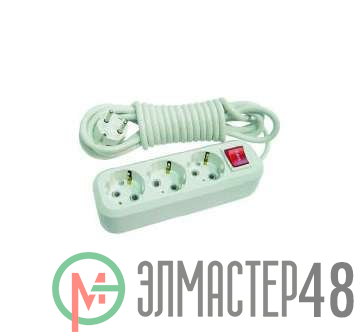 Удлинитель 3х5м с заземл. 16А IP20 с выкл. (пластик) Makel MGP214