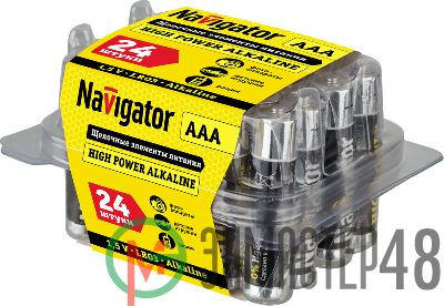 Элемент питания алкалиновый AAA/LR03 94 787 NBT-NE-LR03-BOX24 (уп.24шт) NAVIGATOR 94787
