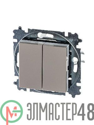 Выключатель 2-кл. СП Levit IP20 кофе макиато/бел. ABB 2CHH590545A6018