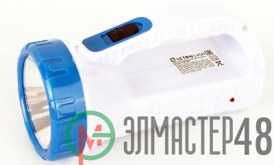 Фонарь аккумуляторный LED3861 аккум. 220В бел. 1Вт LED +12SMD LED 2 режима SLA пласт. коробка Ultraflash 14256