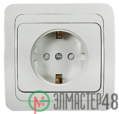 Розетка 1-м CLASSICO защ. шторки с заземл. 2028x бел. ASD / IN HOME 4690612000978