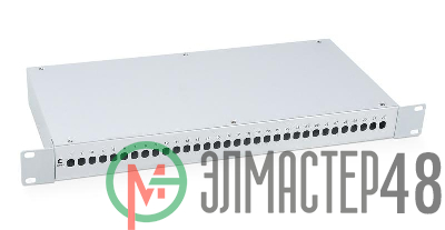 Кросс бокс оптический FO-19-32ST 19дюйм на 32 ST(FC) со сплайс-кассетой и КДЗС (без пигтейлов и проходных адаптеров) Cabeus 7934c