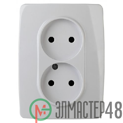 Розетка 2-м СП Эра12 12-2107-01 16А IP20 16AX 250В 2х2P бел. Эра Б0031238