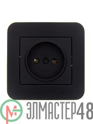 Розетка 1-м СП ASTI 16А IP20 без заземл. термопласт в сборе черн. бархат. LEZARD 7081-4242-121B