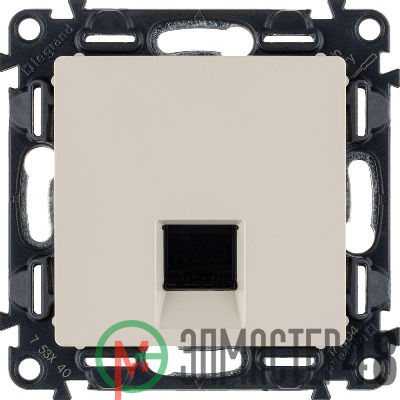 Механизм розетки комп. 1-м Valena Life RJ45 CAT.5E UTP с лицевой панелью сл. кость Leg 753540