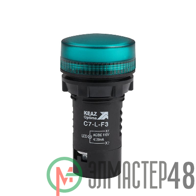 Лампа светодиодная OptiSignal Compact D22 С7-L-F3 зел. 110В AC/DC XB7EV03GP КЭАЗ 362154
