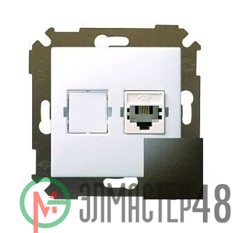Розетка телефонная СП Simon34 RJ11 механизм графит Simon 34480-038