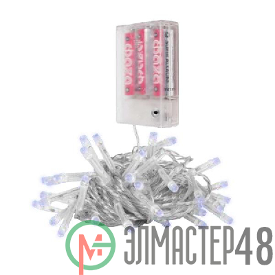 Гирлянда DC-G01-80W 80LED 7.8м 8реж. 3xAA (не в компл.) бел. ФАZА 5047778