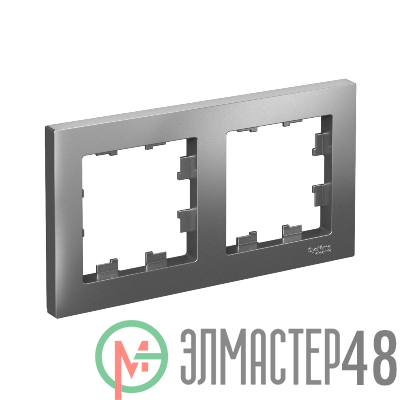 Рамка 2-м ATLAS DESIGN универс. сталь SchE ATN000902