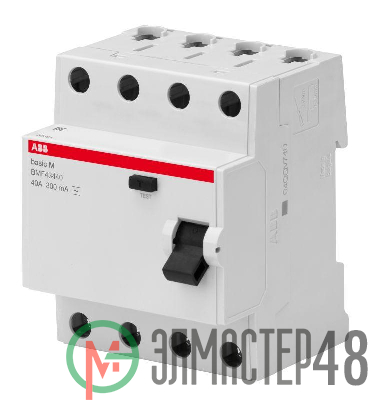 Выключатель диф. тока 4п 25А 30мА тип AC Basic M BMF41425 ABB 2CSF604041R1250