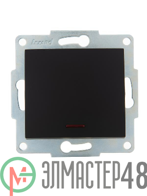 Механизм выключателя 1-кл. 1п СП Karina 10А IP20 с подсветкой черн. бархат LEZARD 707-4288-111