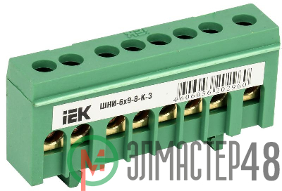 Шина PE "земля" в корп. изол. на DIN-рейку ШНИ-6х9-8-К-З зел. ИЭК YNN10-69-8KD-K06