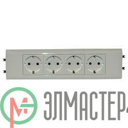 Механизм розетки 4-м СП Mosaic New 8мод. для кабель-канала DLP с заземл. с суппорт. бел. Leg 077434