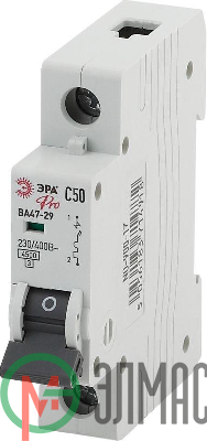 Выключатель автоматический модульный 1п C 50А ВА47-29 Pro NO-900-17 ЭРА Б0031752