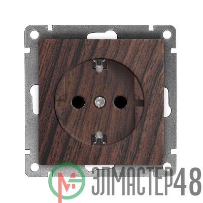 Розетка 1-м СП Афина 16А IP20 с заземл. механизм венге Universal A0028-V