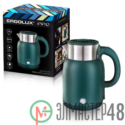 Чайник электрический ELX-KS13-C05 PRO нерж.сталь/пластик 1.6л 220-240В 2000Вт зел. ERGOLUX 15331