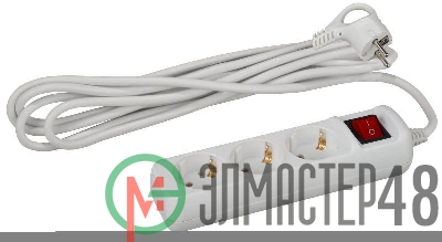 Удлинитель 3х5м с заземл. 16А IP20 U-3es-5m ПВС 3х1 с выкл. Эра Б0028379