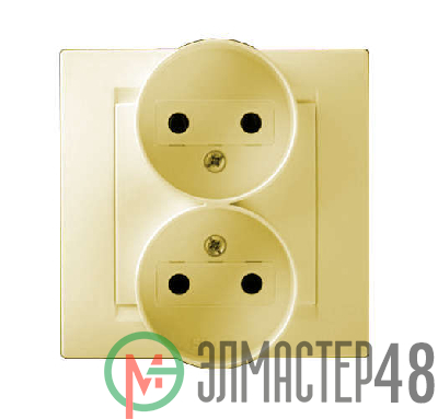 Розетка 2-м СП Simon15 16А IP20 без заземл. сл. кость Simon 1590457-031