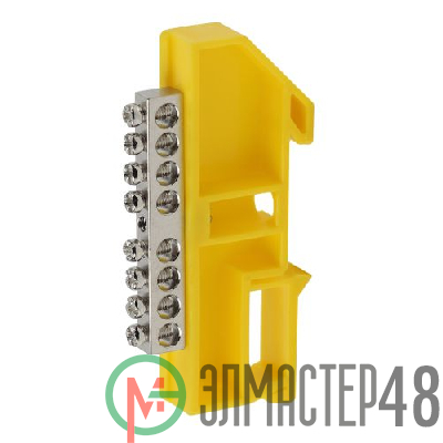 Шина PE "земля" на на DIN-изол. ШНИ-6х9-8 никелированная Д желт. NO-222-91-1 ЭРА Б0044140