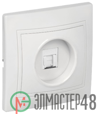 Розетка компьютерная 1-м СП Кварта РК10-КБ IP20 бел. ИЭК EKK10-K01-DM