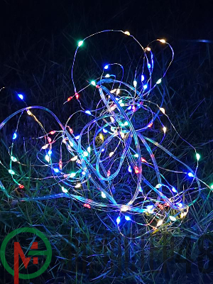 Гирлянда светодиодная 100LED 10м мультиколор на солнечной батарее аккумулятор NI-MH 300мА.ч КОСМОС KOC_SOL196