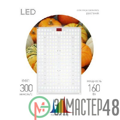 Панель светодиодная FITO-160W-LED-QB Quantum board 160Вт полноспектральная для растений IP65 Эра Б0057283