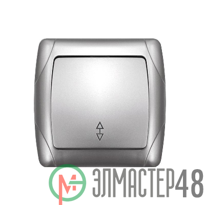 Переключатель проходной 1-кл. СП Маргарита 10А IP20 серебр. UNIVersal М0025-S