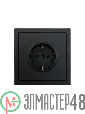 Розетка 1-мест. с защитн.шторк. ПБТ СП ZIMA IP20 10А безвинт. зажим черн. бархат LEZARD 704-4288-124BQC