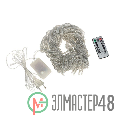Гирлянда "Светодиодный Дождь" 3х2 м эффект водопада прозр. провод 230В диоды бел. 240 LED Neon-Night 235-005
