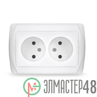 Розетка 2-м СП Маргарита 16А IP20 бел. Universal М0102