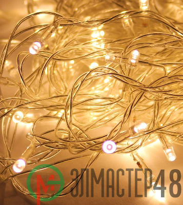 Гирлянда светодиодная 50LED шнур 6.5м 8 режимов мигания Космос KOC_GIR50LED_W