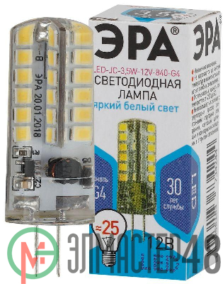 Лампа светодиодная LED-JC-3.5W-12V-840-G4 280лм ЭРА Б0033196