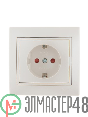 Розетка 1-м СП Мира защ. шторки с заземл. жемчуж. бел. перламутр Lezard 701-3030-124