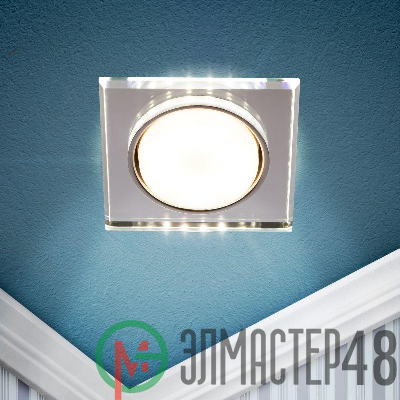 Светильник DK LD50 MR GX53 со светодиодной подсветкой встраиваемый зеркальный Эра Б0057472