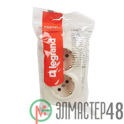 Розетка 2-м ОП Quteo 16А защ. шторки с заземл. сл. кость Leg 782253
