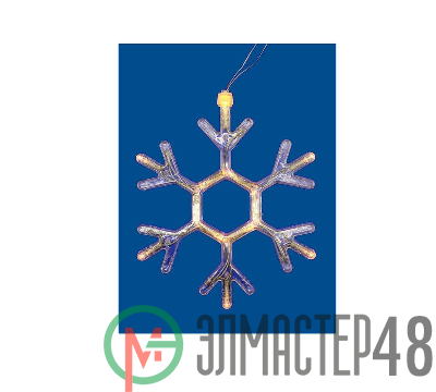 Фигура ULD-H1819-012/STA/3AAA WARM WHITE IP20 SNOWFLAKE Снежинка 3AAA (не в/к) 18х19см подвес 12 LED провод прозр. Uniel UL-00007251