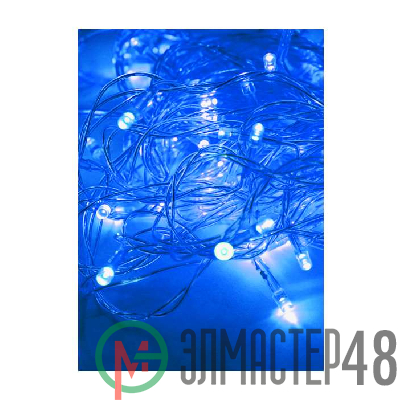 Гирлянда 12.8м (11.3+1.5) 120LED син. прозр. провод 8 режимов мигания IP20 син. Космос KOC_GIR120LED_B