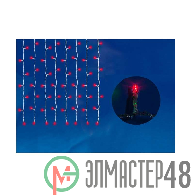 Занавес светодиодный ULD-C2030-240/TWK RED IP67 с эффектом мерцания 3х2м соединяемый 240LED красн. свет провод бел. Uniel UL-00001357