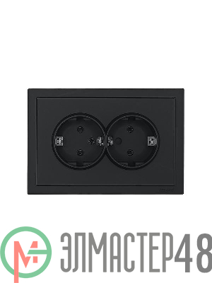 Розетка 2-мест. б/з СП ZIMA IP20 16А ПБТ безвинт. зажим черн. бархат LEZARD 704-4200-128BQC