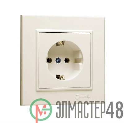 Розетка 1-м СП Karea 16А IP20 с/з крем. Makel 56010028