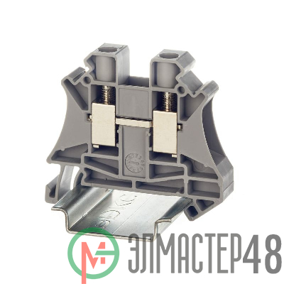 Клемма проходная винтовой зажим 2 точки подключения 10кв.мм сер. DKC TUR-10