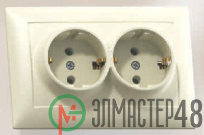 Розетка 2-м СП Селена РС16-372 с заземл. сл. кость Кунцево 8148